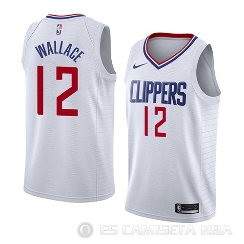 Camiseta Tyrone Wallace #12 Los Angeles Clippers Association 2018 Blanco - Haga un click en la imagen para cerrar